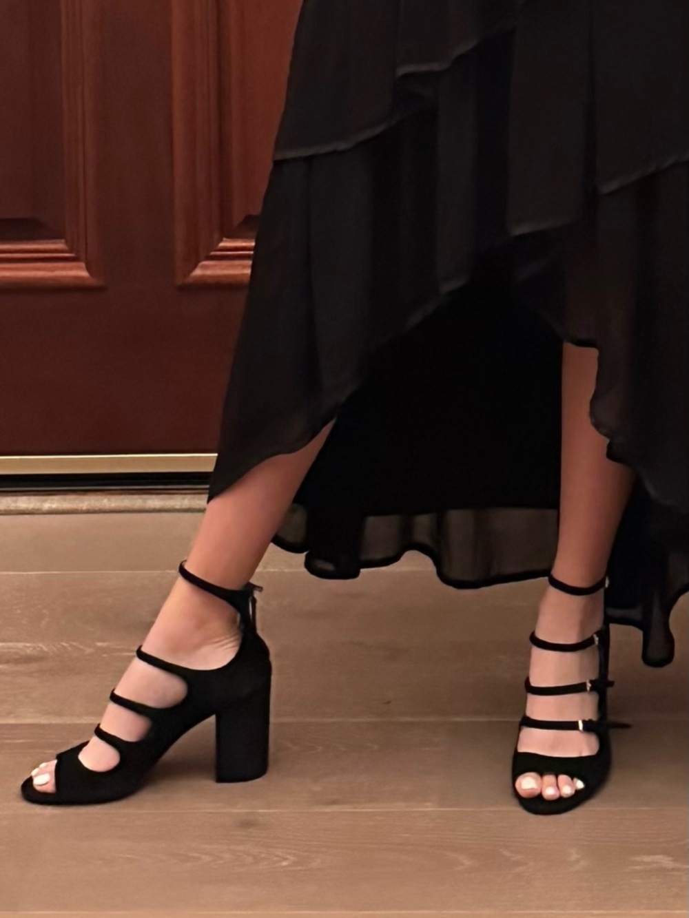 Cole Haan Siignature strappy Black Block Heel Sandals